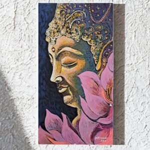 Pintura Buda Sidarta de perfil 40*20cm