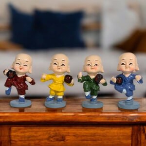 Set 4 Monjes de la suerte con jarrón 6.5cm