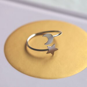 Anillo Estrella Luna de Plata 925