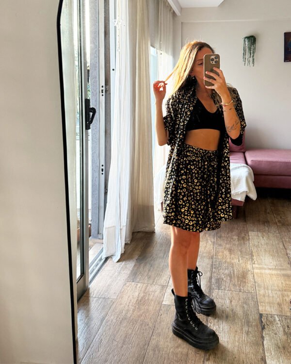 Conjunto Short y Camisa corta de Seda Gold - Imagen 2